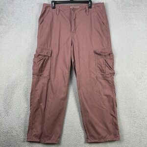 Levis Womens Cargo Pants 32X30 Brown Flat Front Straight Pockets Outdoor Hiking